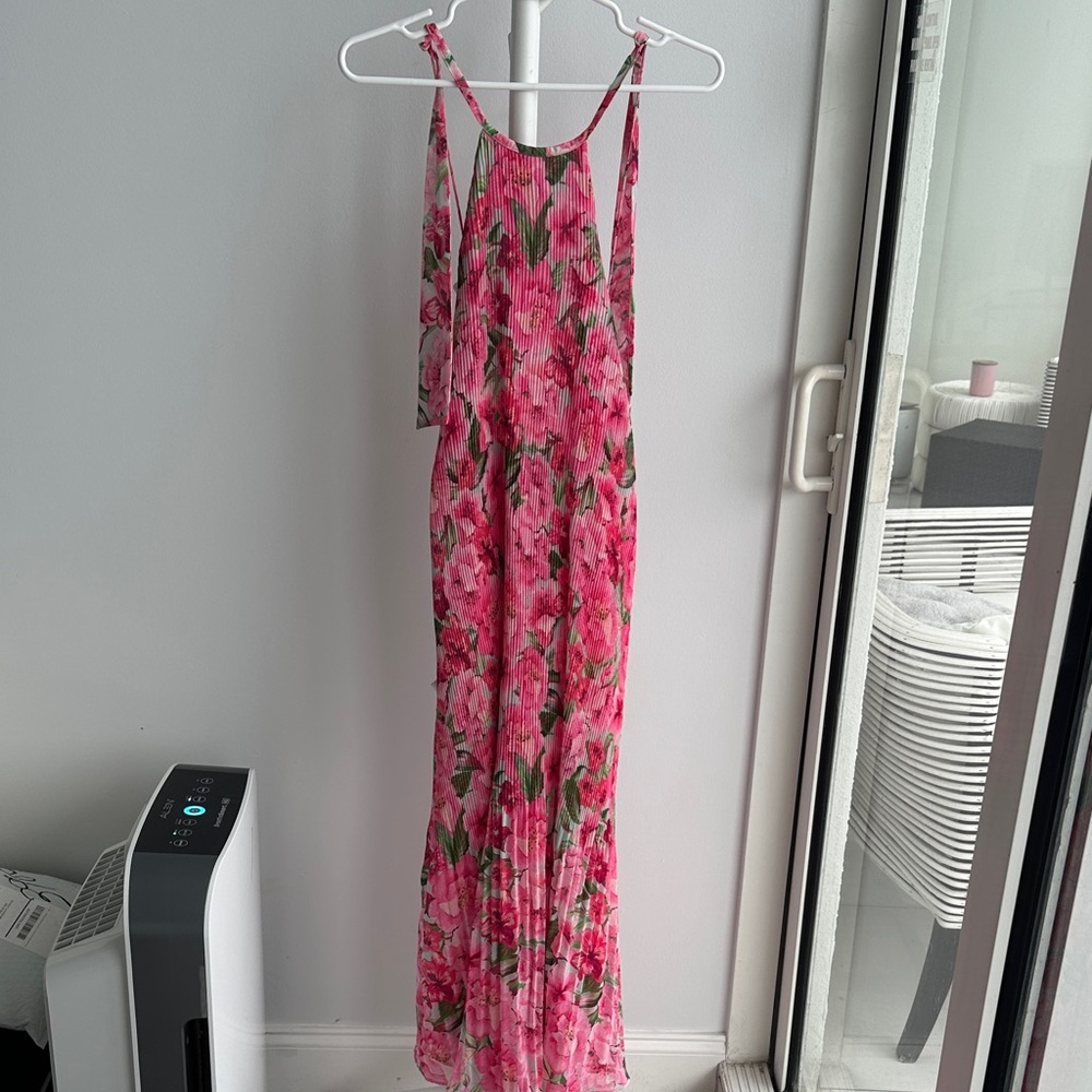 Zara Pink Floral Maxi Dress